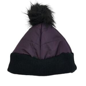 Artic Expedition Purple Quilted Beanie Removable Pom Pom Winter Hat Size S/M NWT